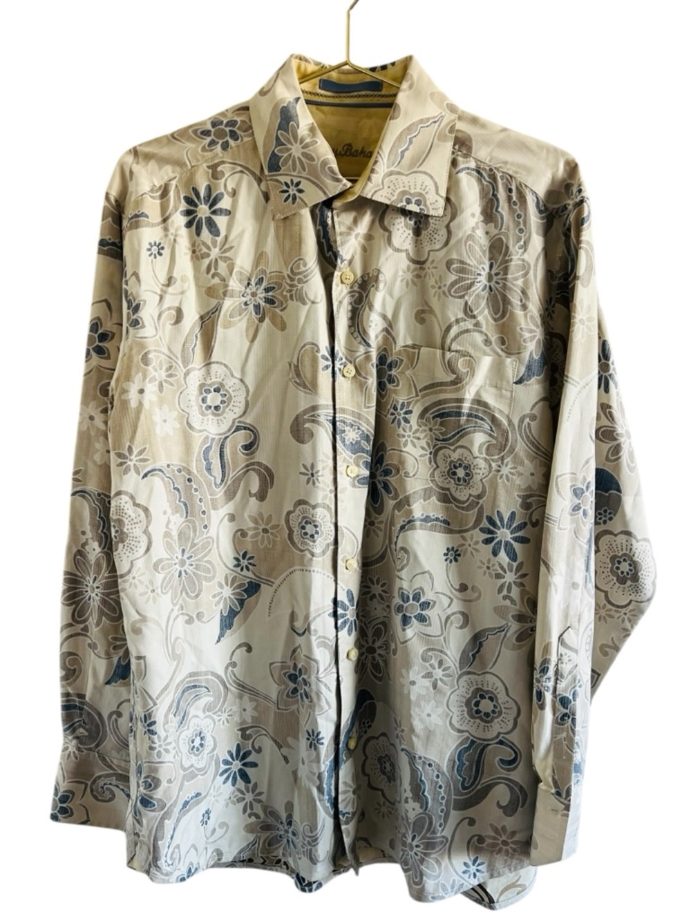 Tommy Bahama Beige Floral Long-Sleeve Button-Down Shirt